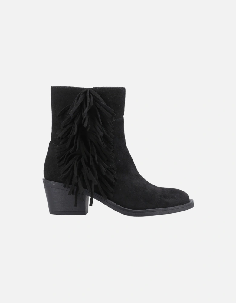 Yankee Faux Suede Women's Black Heeled Ankle Boots