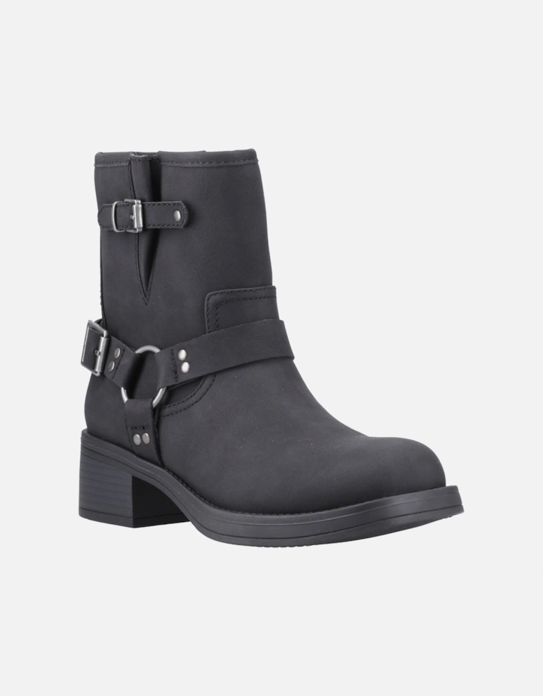 Nino Faux Leather Women's Black Heeled Ankle Boots