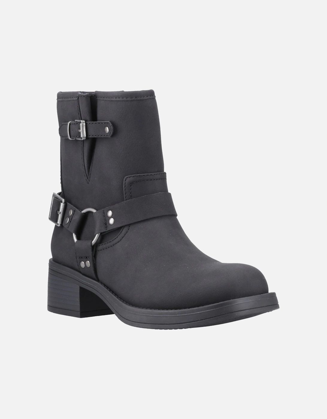 Nino Faux Leather Women's Black Heeled Ankle Boots, 6 of 5
