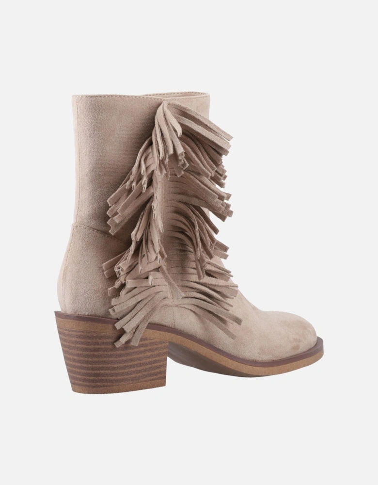 Yankee Faux Suede Women's Taupe Heeled Ankle Boots