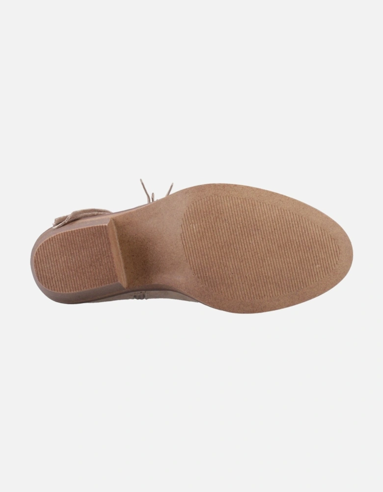 Yankee Faux Suede Women's Taupe Heeled Ankle Boots