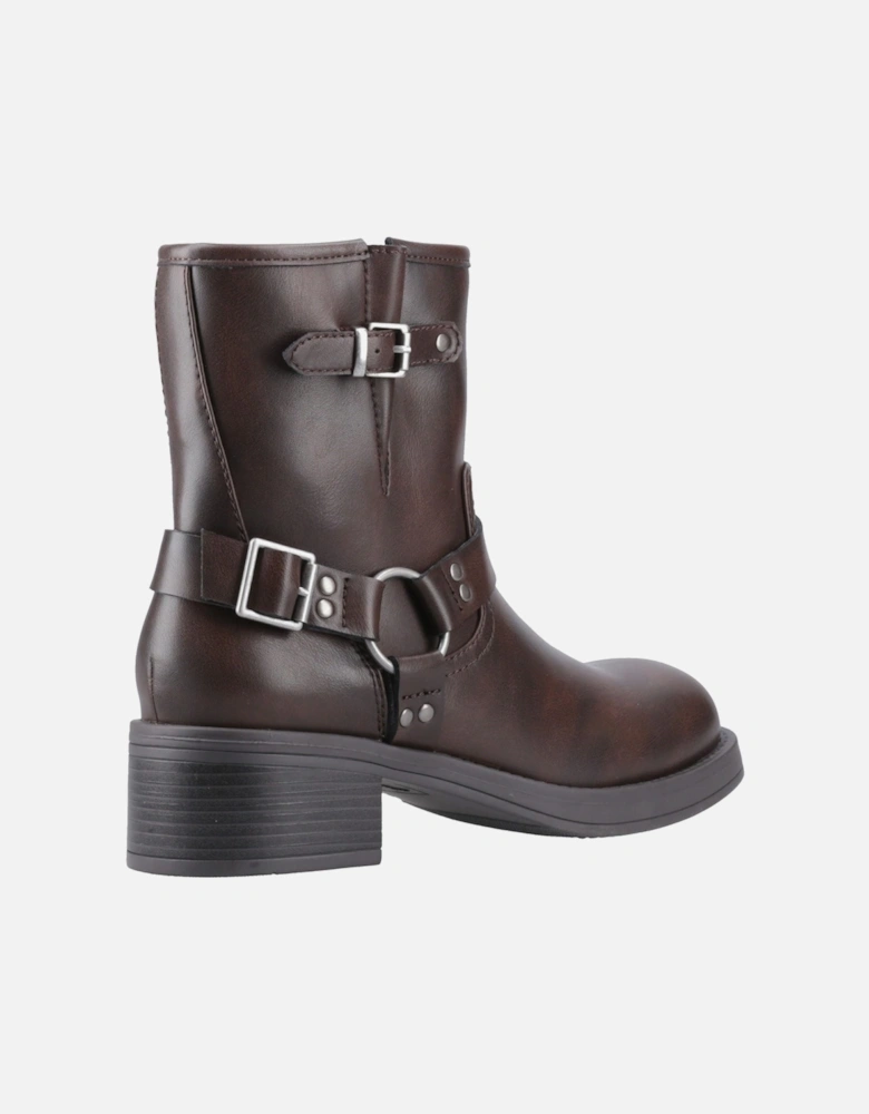 Nino Faux Leather Women's Brown Heeled Ankle Boots
