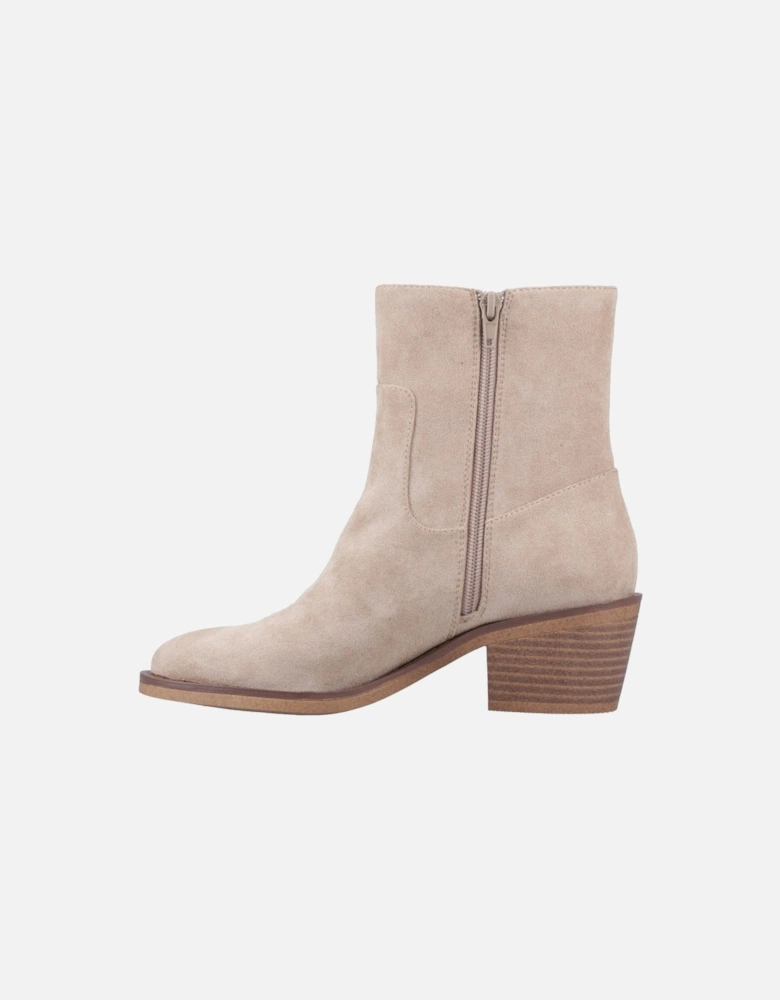 Yankee Faux Suede Women's Taupe Heeled Ankle Boots