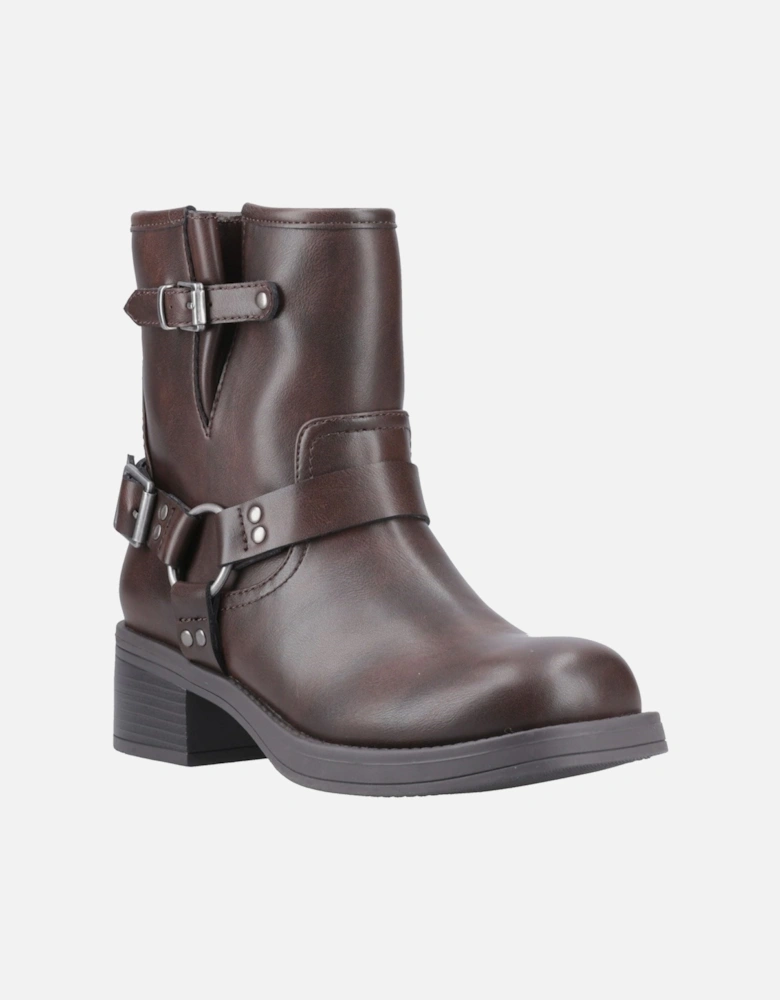 Nino Faux Leather Women's Brown Heeled Ankle Boots