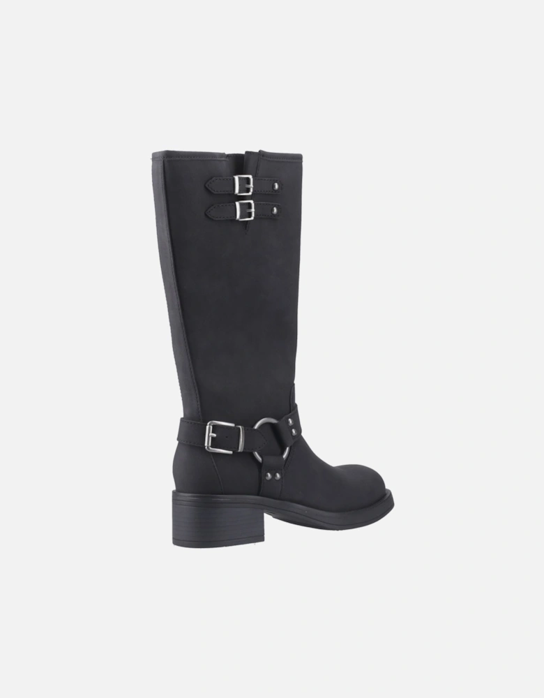 Nash Faux Leather Women's Black Heeled Knee High Boots