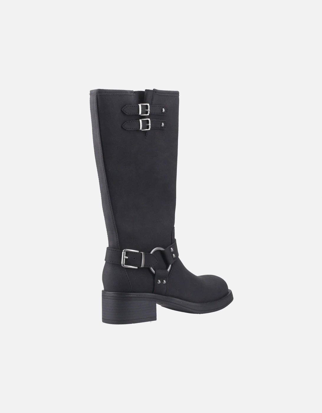 Nash Faux Leather Women's Black Heeled Knee High Boots