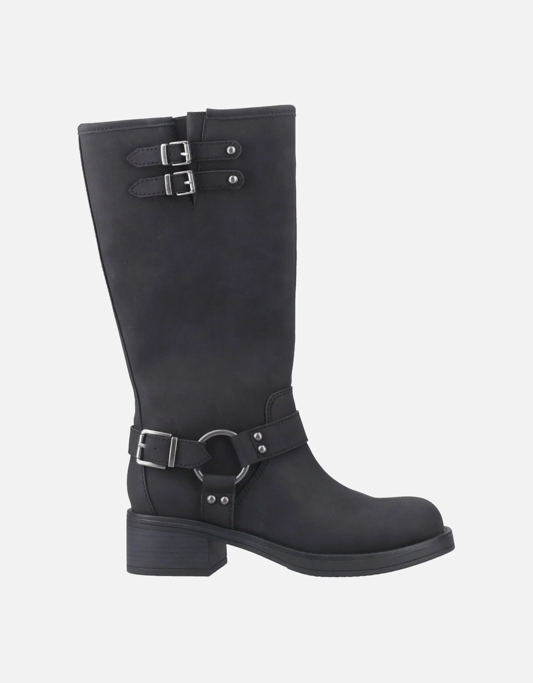 Nash Faux Leather Women's Black Heeled Knee High Boots