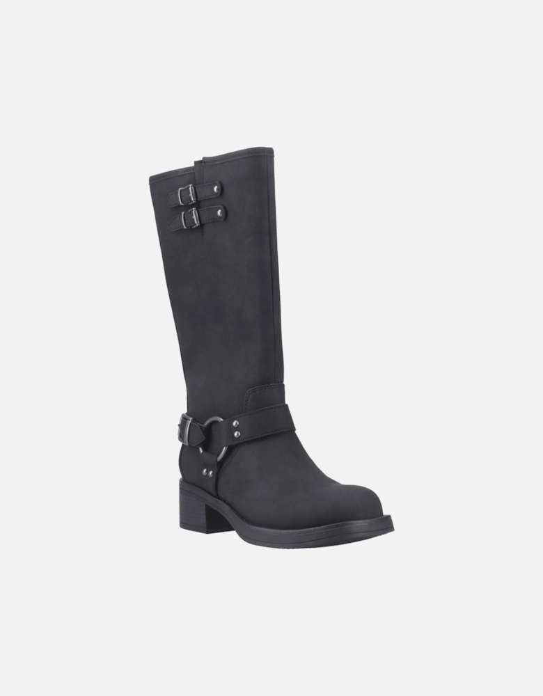 Nash Faux Leather Women's Black Heeled Knee High Boots
