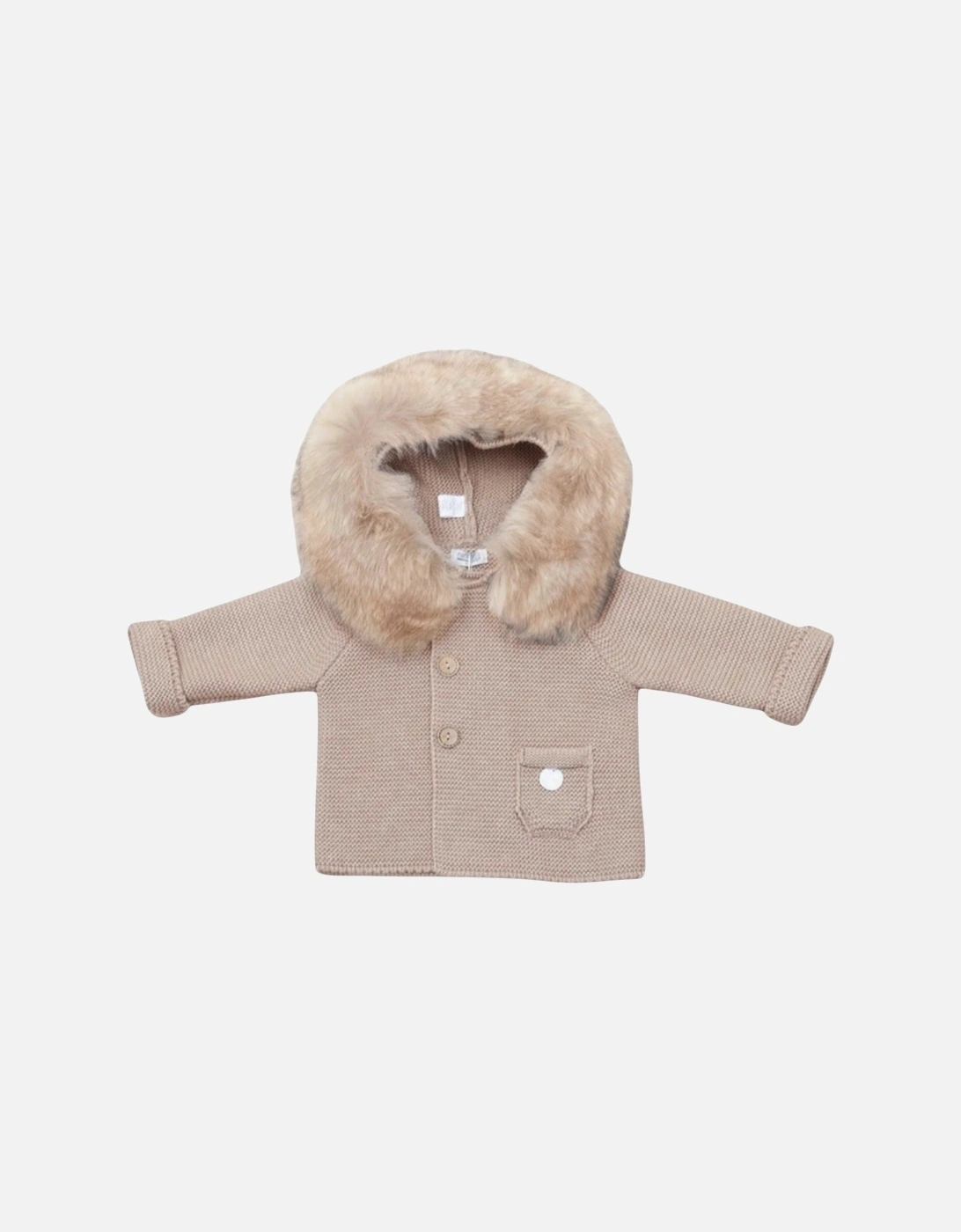 Sand Knit Faux Fur Cardigan, 4 of 3