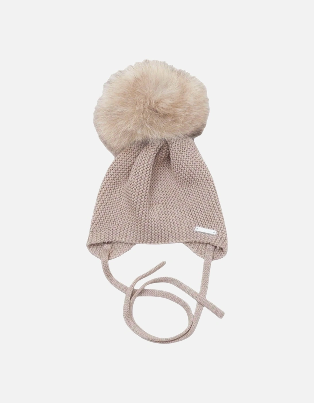 Sand Knit Faux Fur Tie Hat, 4 of 3