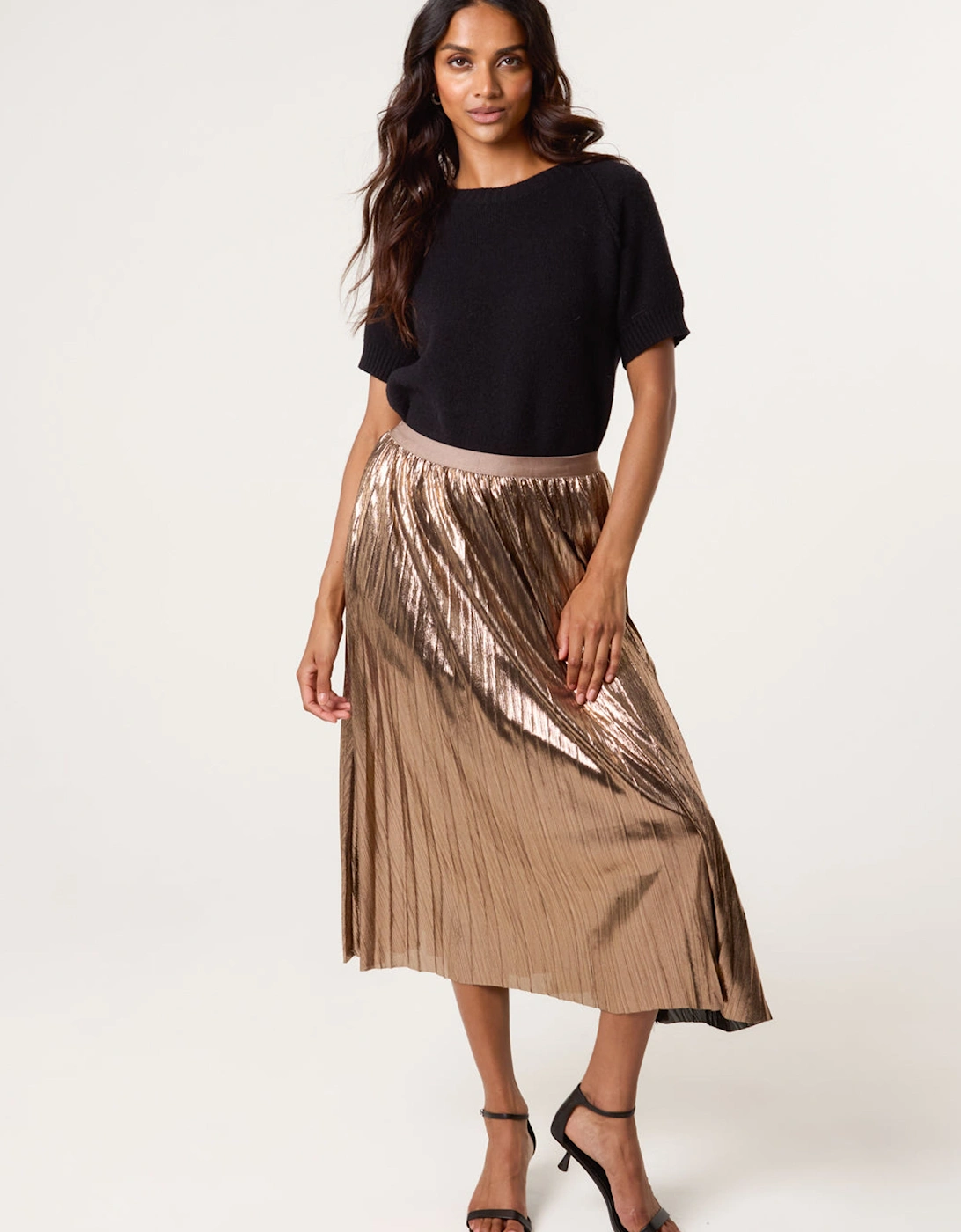 Bronze Metallic Pleated Tulle Skirt, 2 of 1