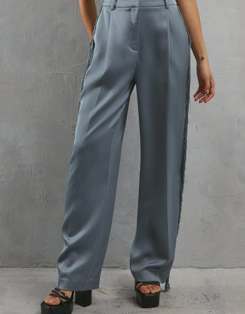 Premium Fringe Side Straight Leg Trouser