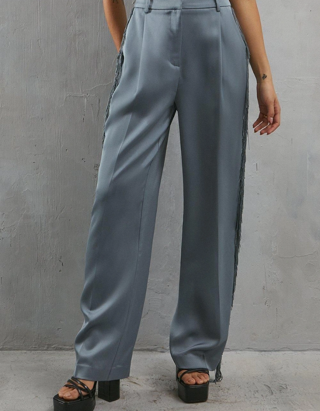 Premium Fringe Side Straight Leg Trouser, 2 of 1