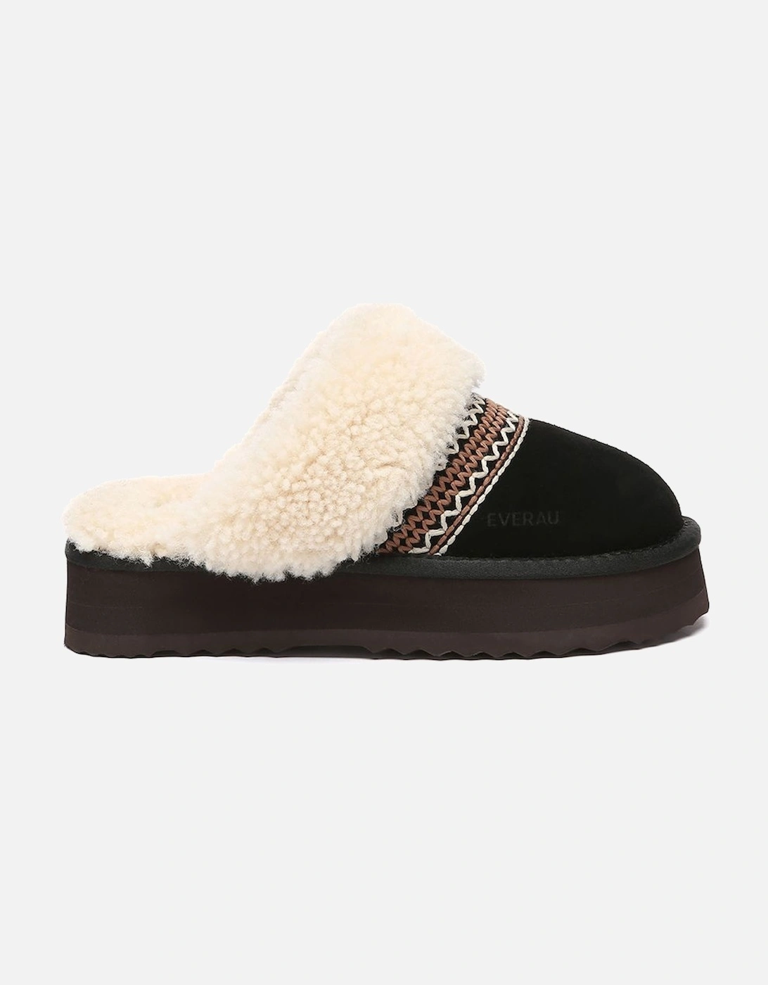 Women Crake Knitted Platform Sheepskin Slippers, 2 of 1
