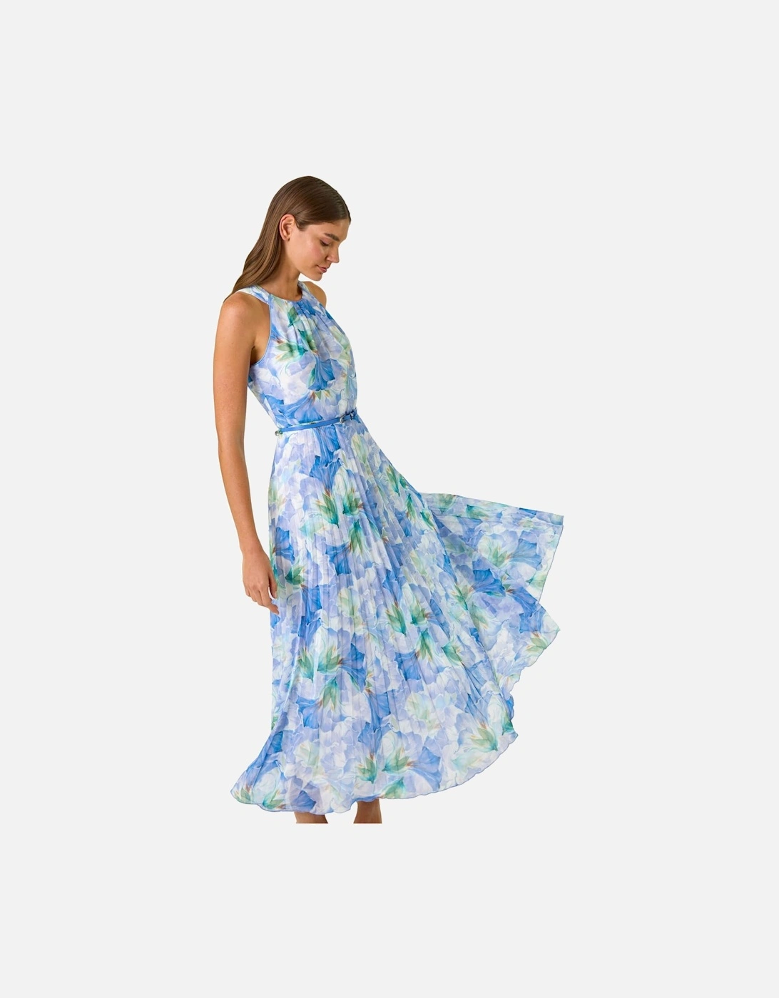 Floral Print Pleated Maxi Dress, 2 of 1