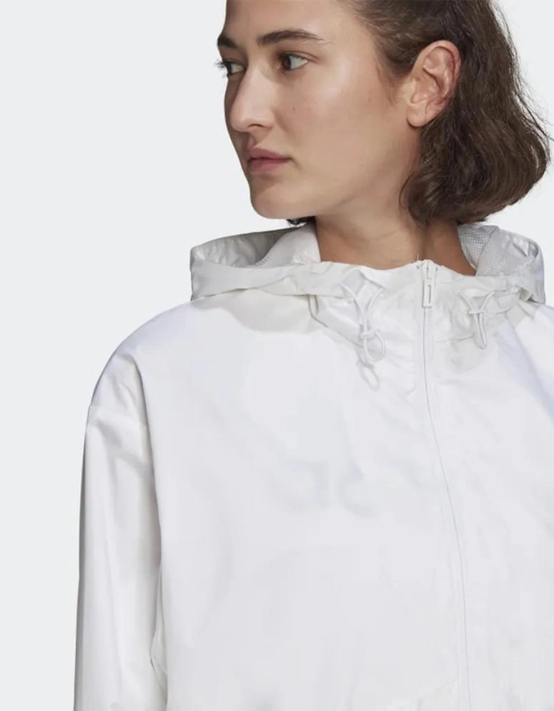 Ess Women's Oversized Windbreaker Jacket White