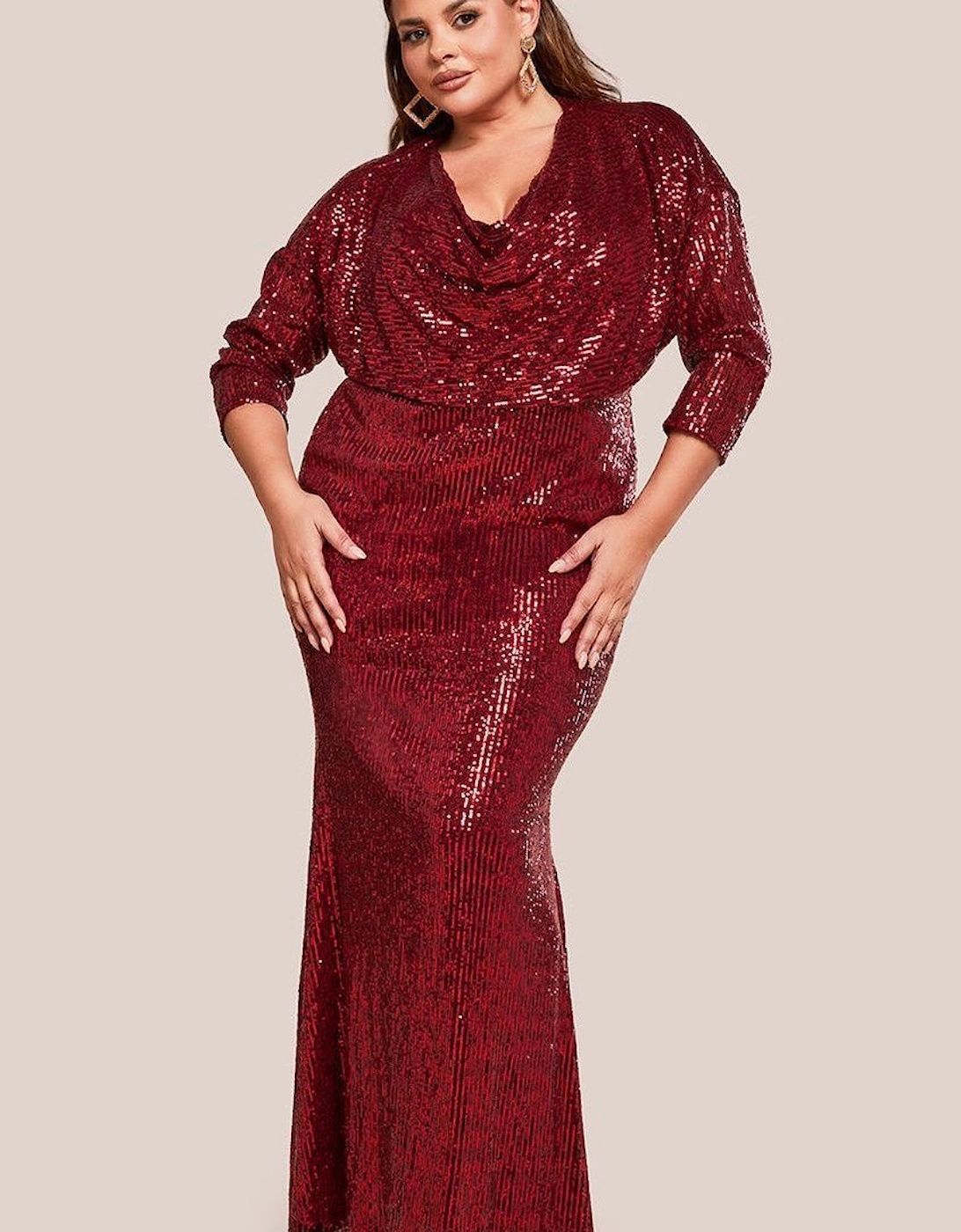 Sequin Cowl Maxi Dress, 2 of 1