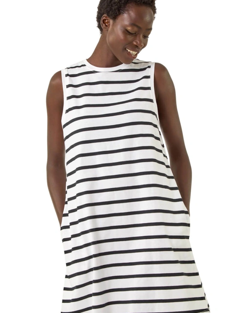 Stripe Jersey A-Line Dress