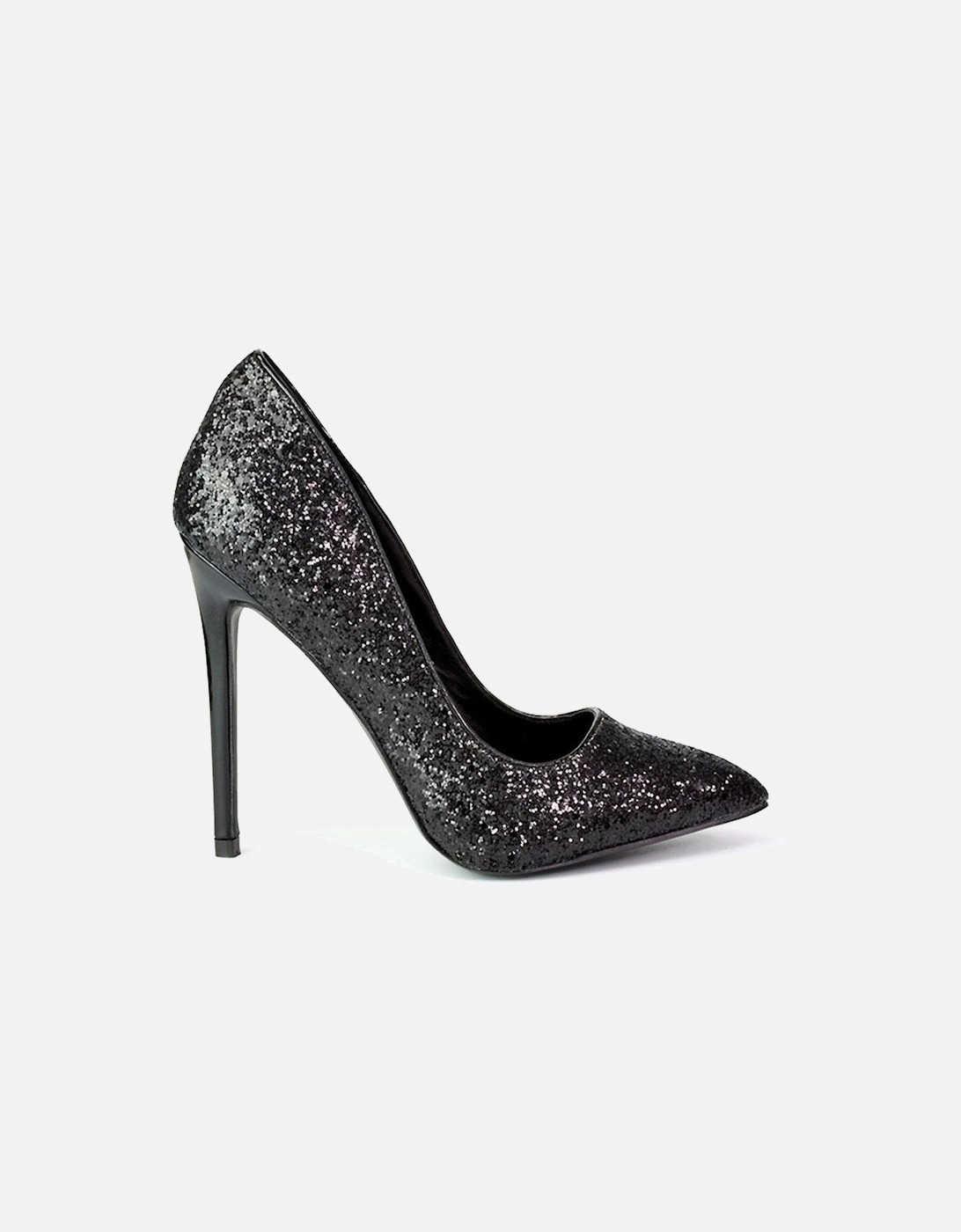 'Emerald' Pointed Toe Court Shoes Glitter Stiletto High Heels, 2 of 1