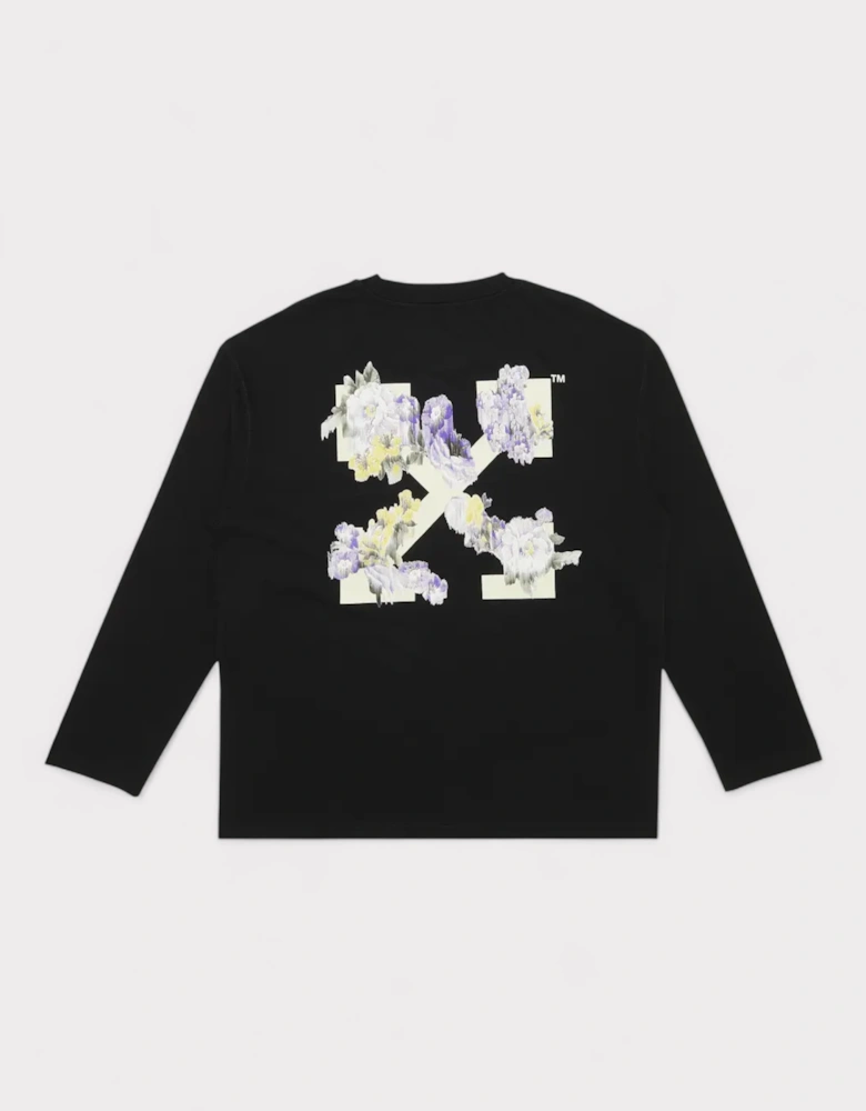 Flower Arrow Long Sleeve Shirt Black