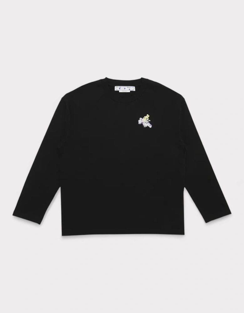 Flower Arrow Long Sleeve Shirt Black