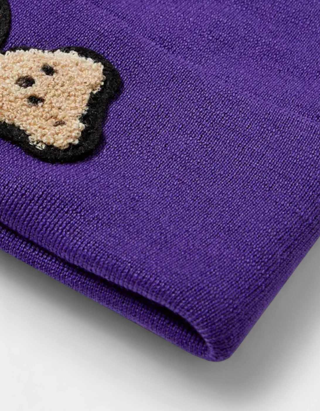Bear Printed Beanie Purple