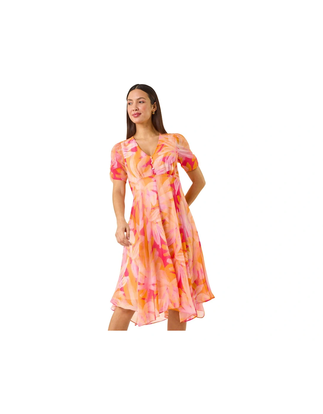 Abstract Floral Print Hanky Hem Dress, 2 of 1