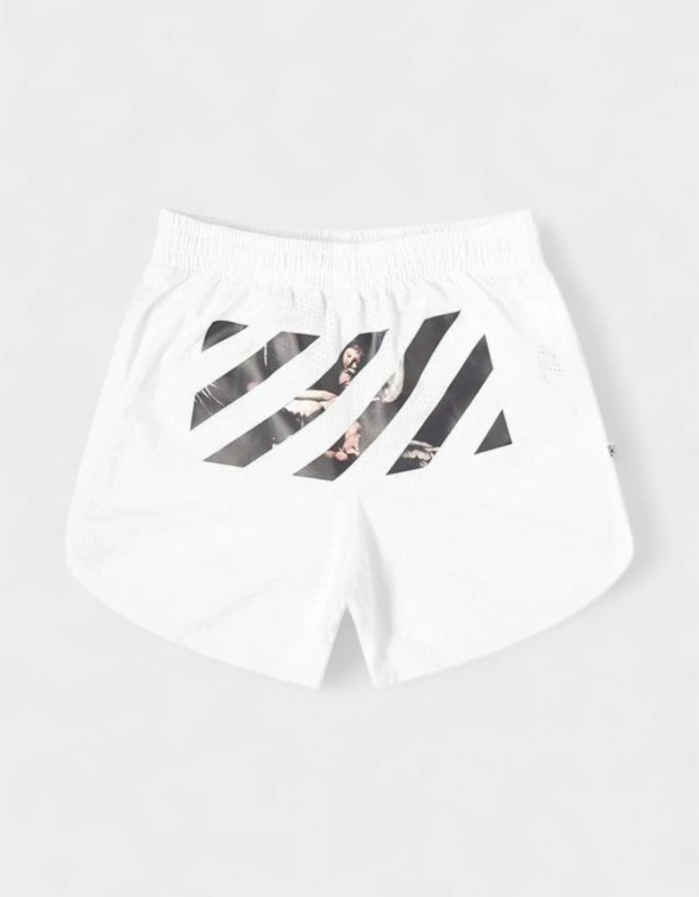 Caravaggio Diag Stripe Shorts White