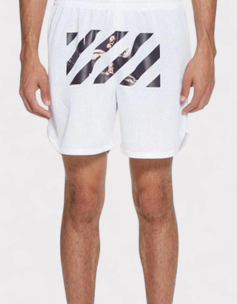 Caravaggio Diag Stripe Shorts White