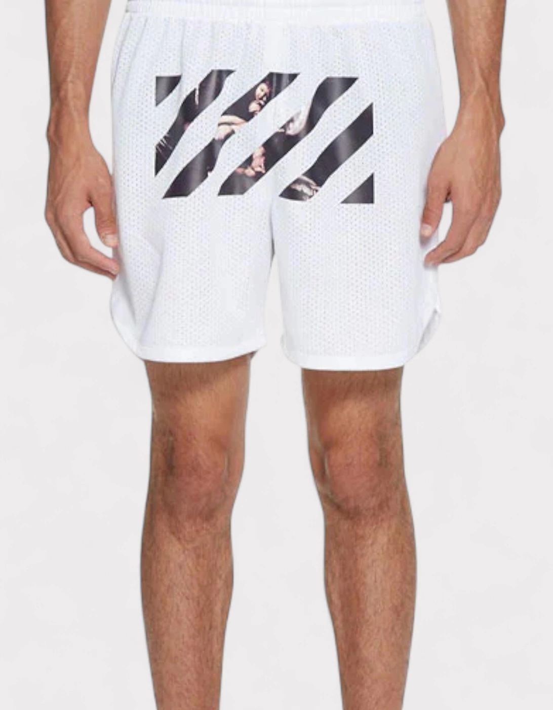Caravaggio Diag Stripe Shorts White