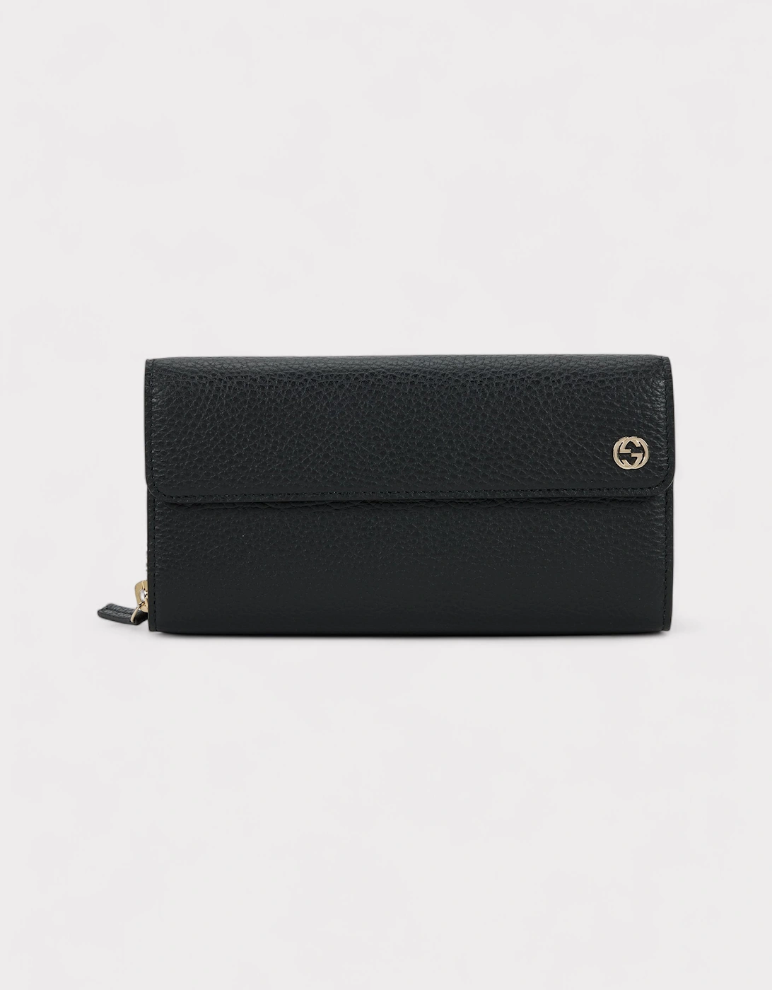 Black Leather Long Wallet Silver Hardware, 5 of 4