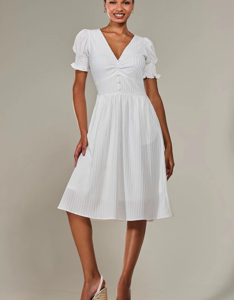 Puff Sleeve Midi Dress