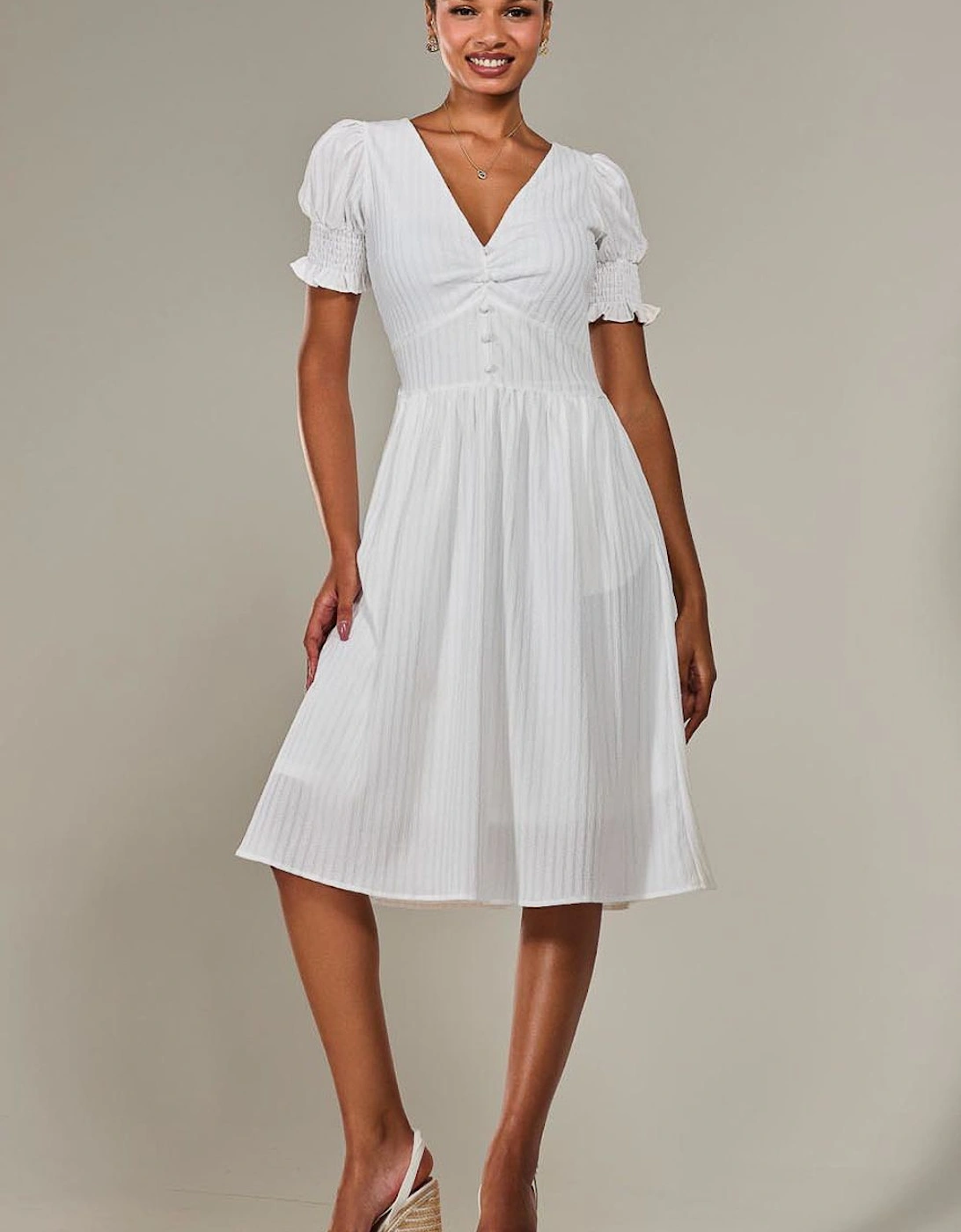 Puff Sleeve Midi Dress, 2 of 1