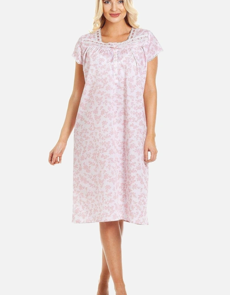 Classic Floral Print Short Sleeve Nightdress