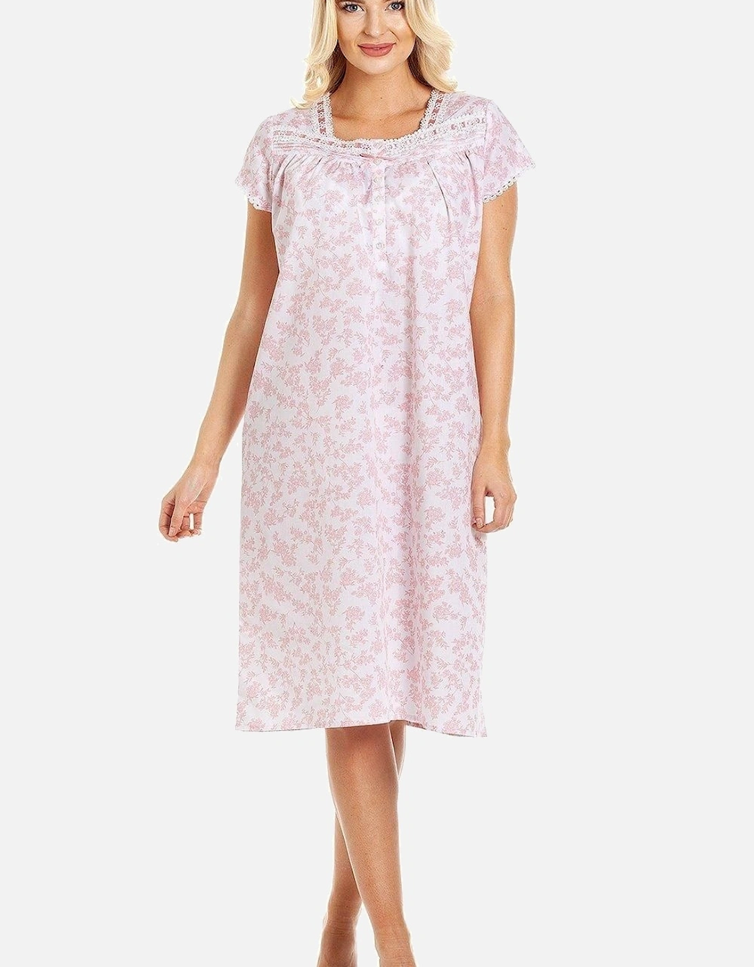 Classic Floral Print Short Sleeve Nightdress, 2 of 1