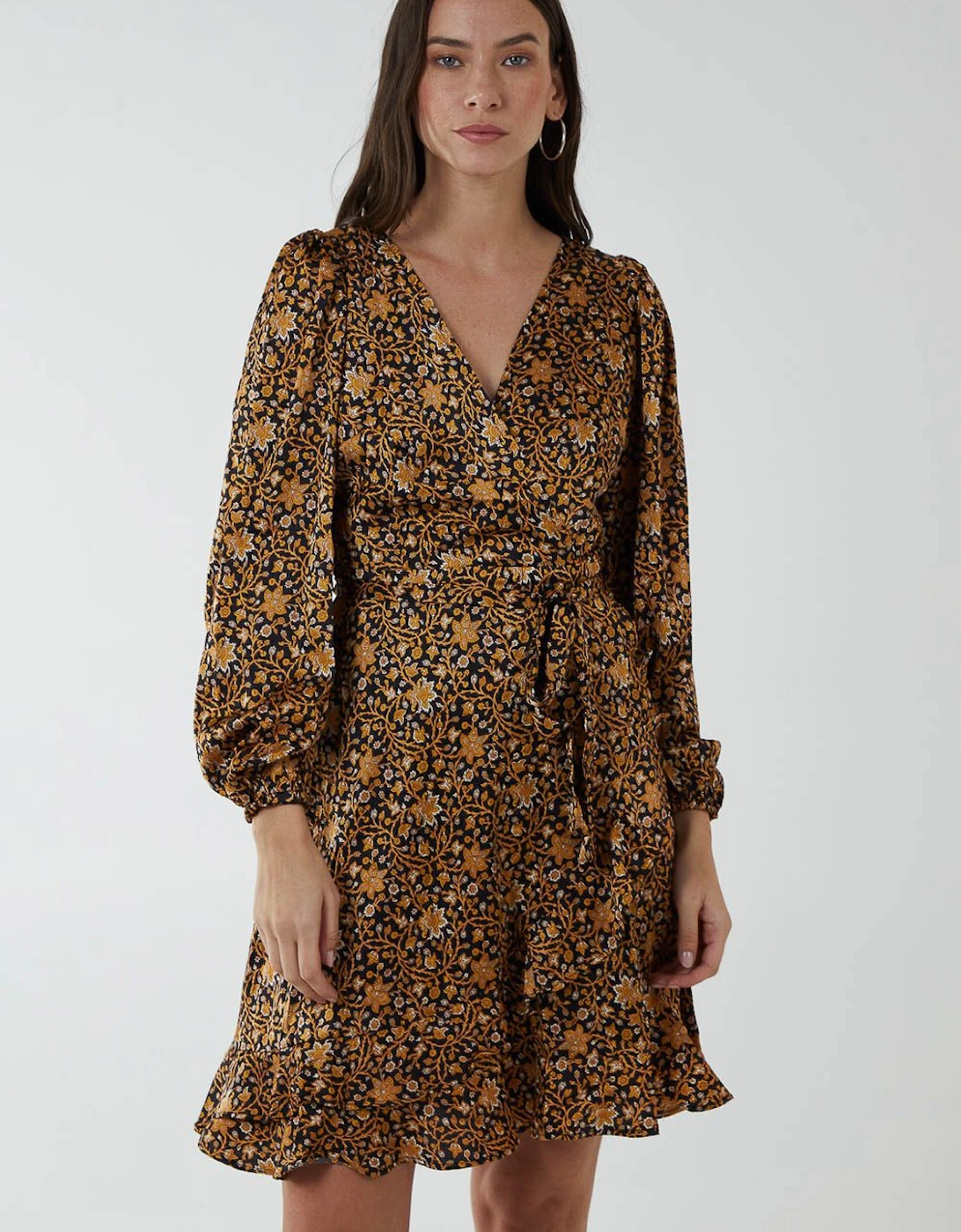 Ruffle Wrap Tie Dress, 2 of 1