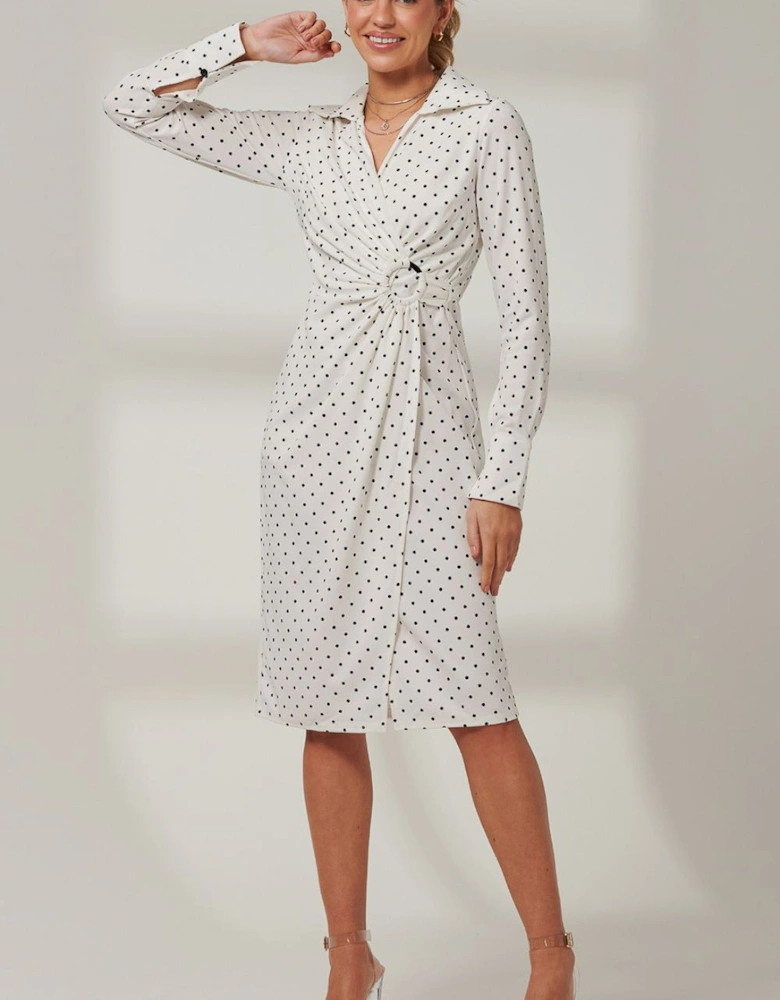 Wrap Front Buckle Detail Shirt Dress