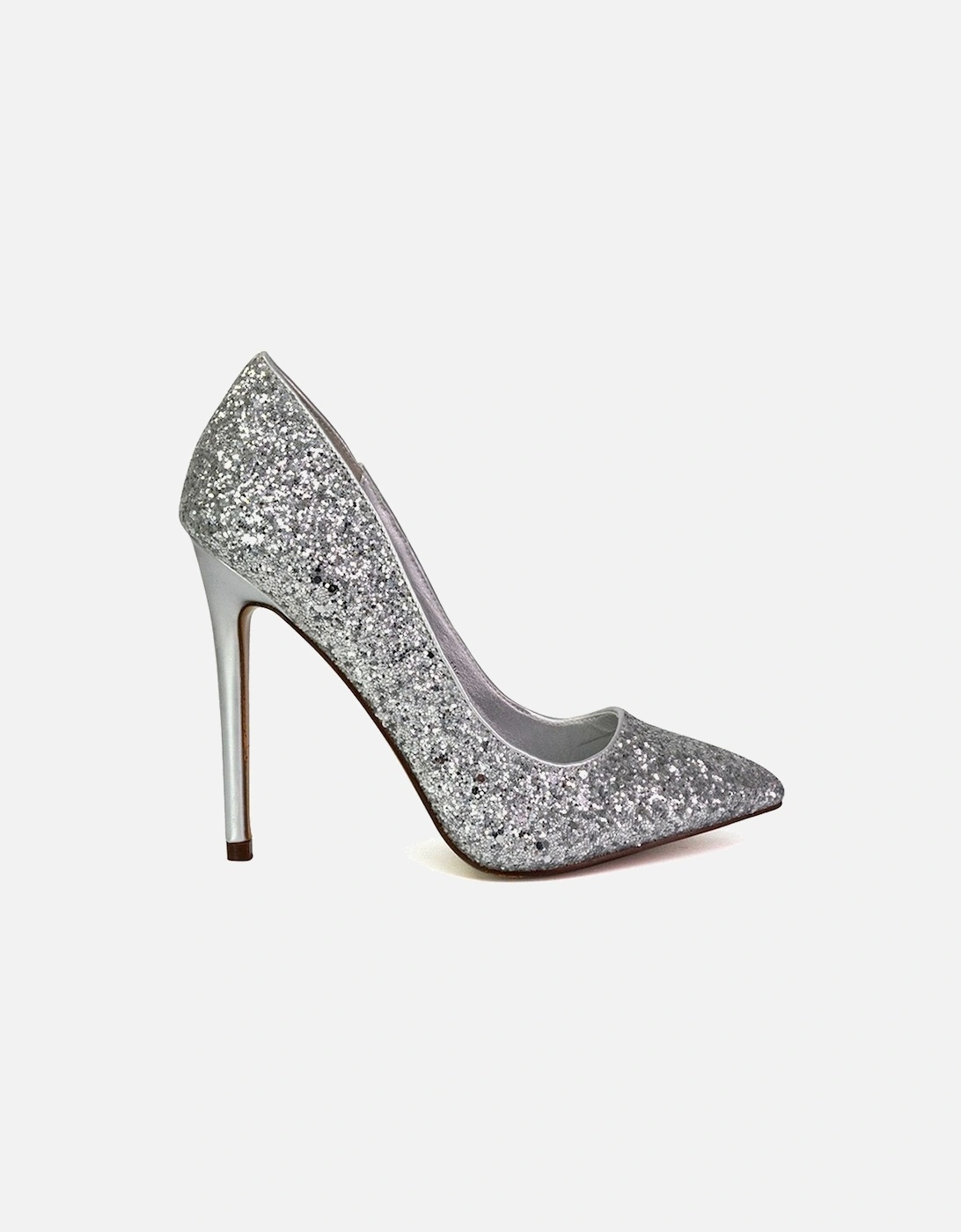 'Emerald' Pointed Toe Court Shoes Glitter Stiletto High Heels, 2 of 1