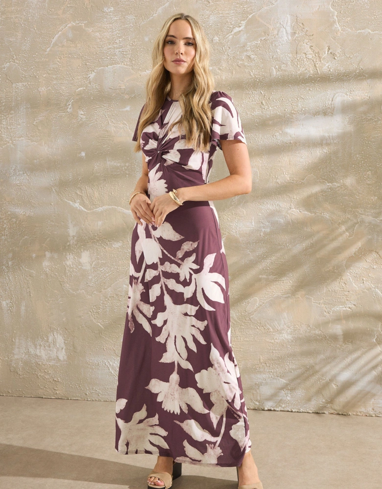 Tall Floral Ruched Maxi Dress