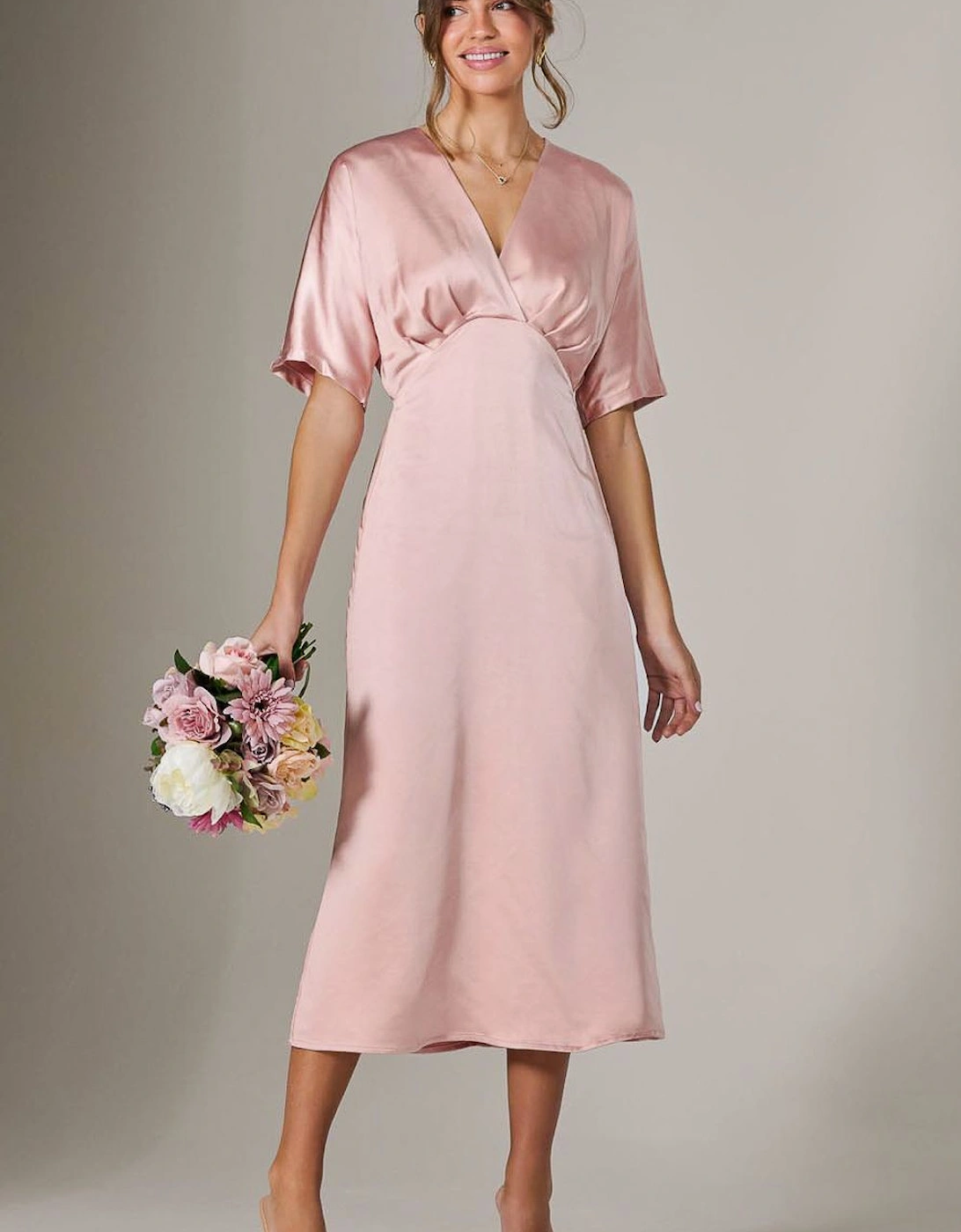 Satin A-Line Midaxi Dress, 2 of 1