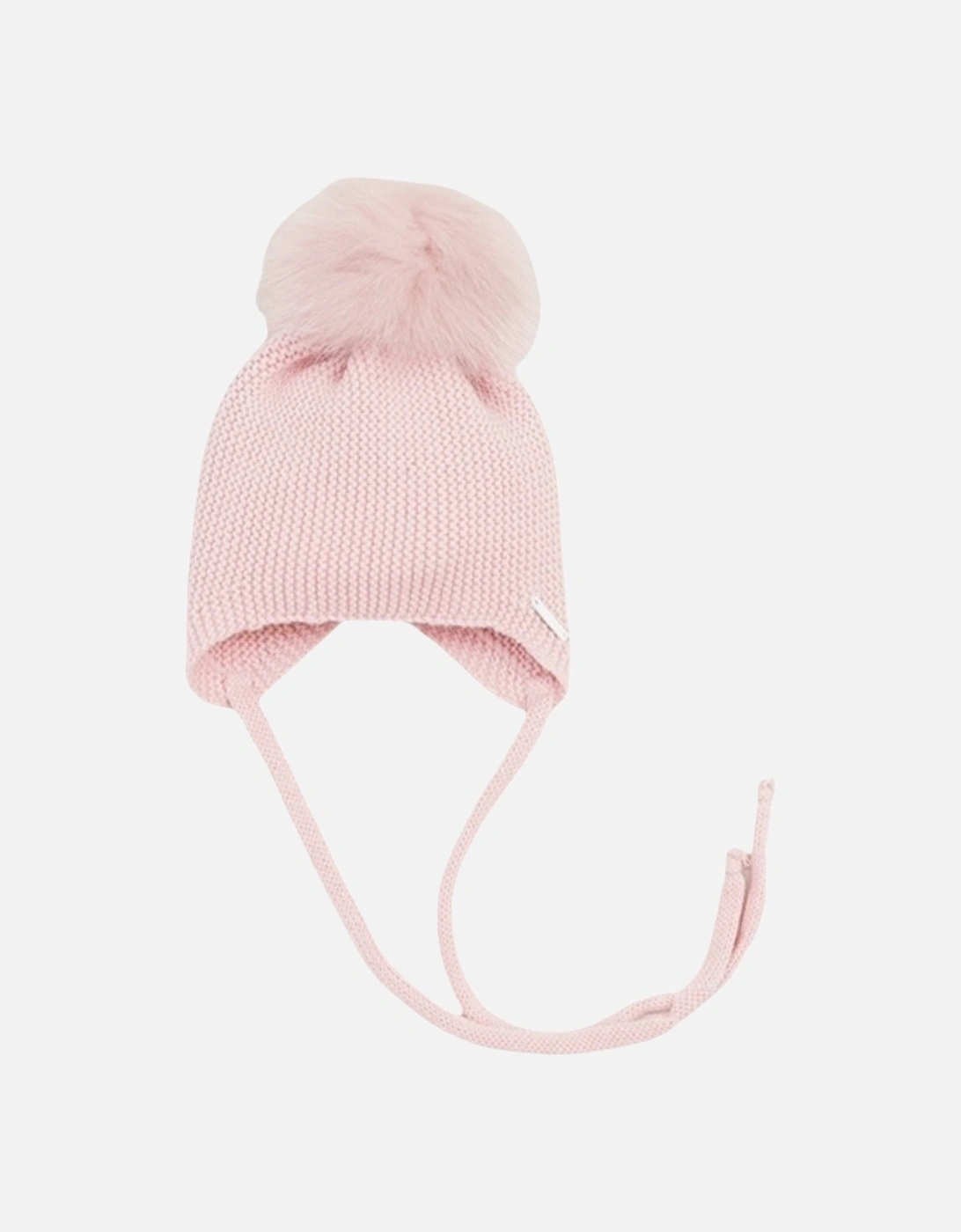 Powder Pink Knit Faux Fur Tie Hat, 4 of 3