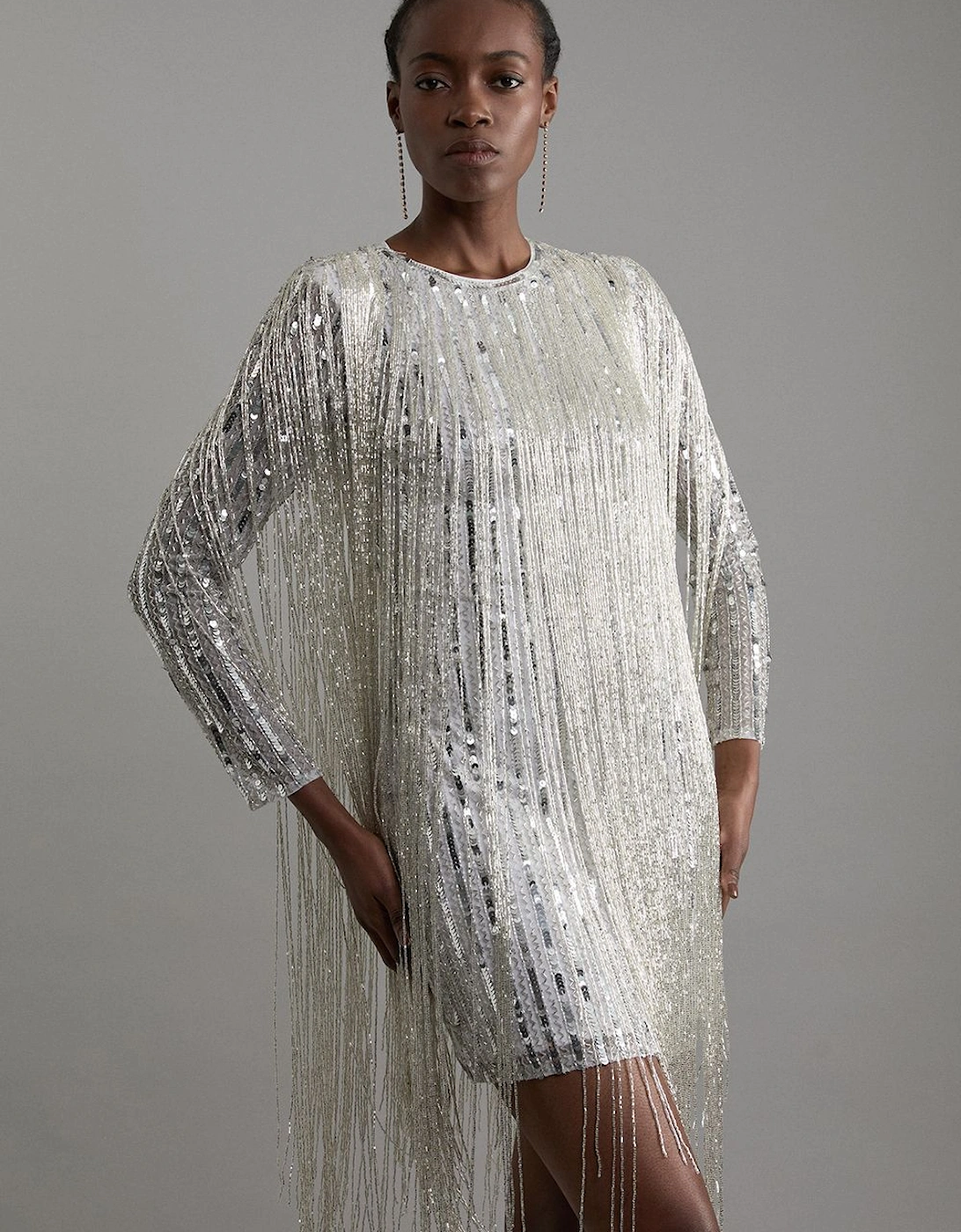 Petite Embellished And Beaded Tassel Woven Mini Dress, 2 of 1
