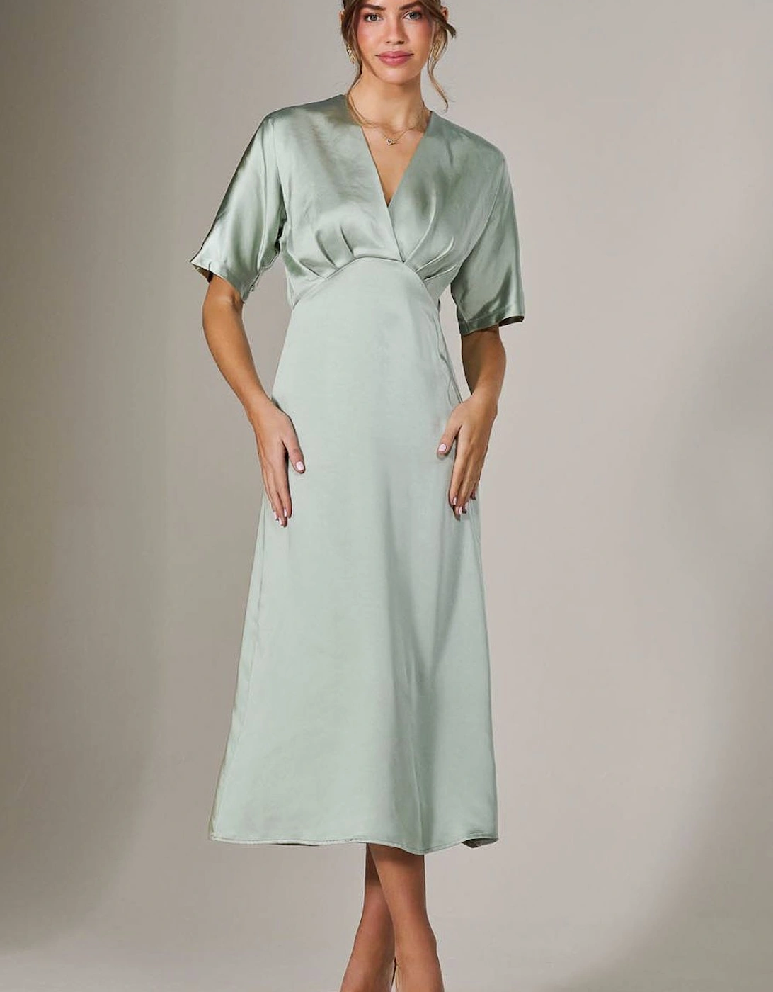 Satin A-Line Midaxi Dress, 2 of 1
