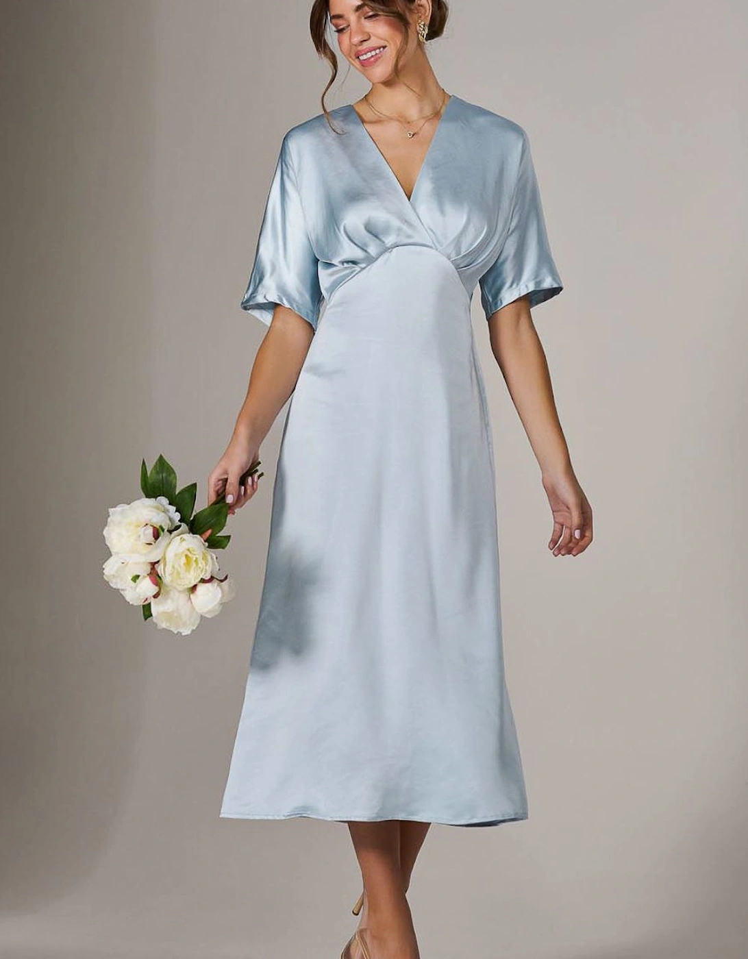 Satin A-Line Midaxi Dress, 2 of 1