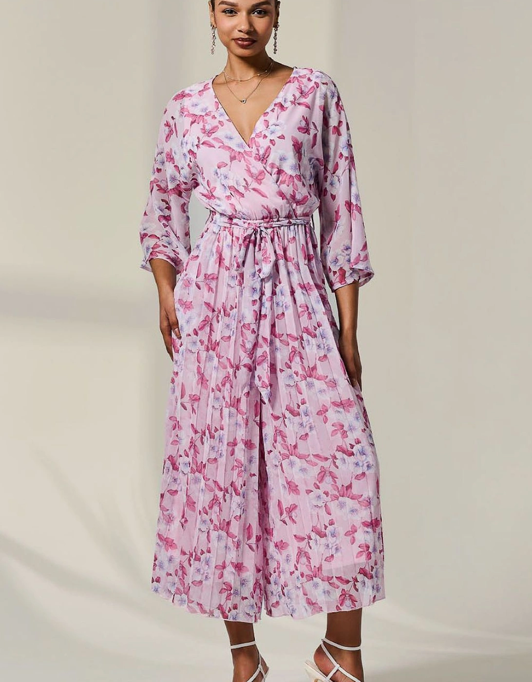 Flared Printed Chiffon Jumpsuit, 2 of 1