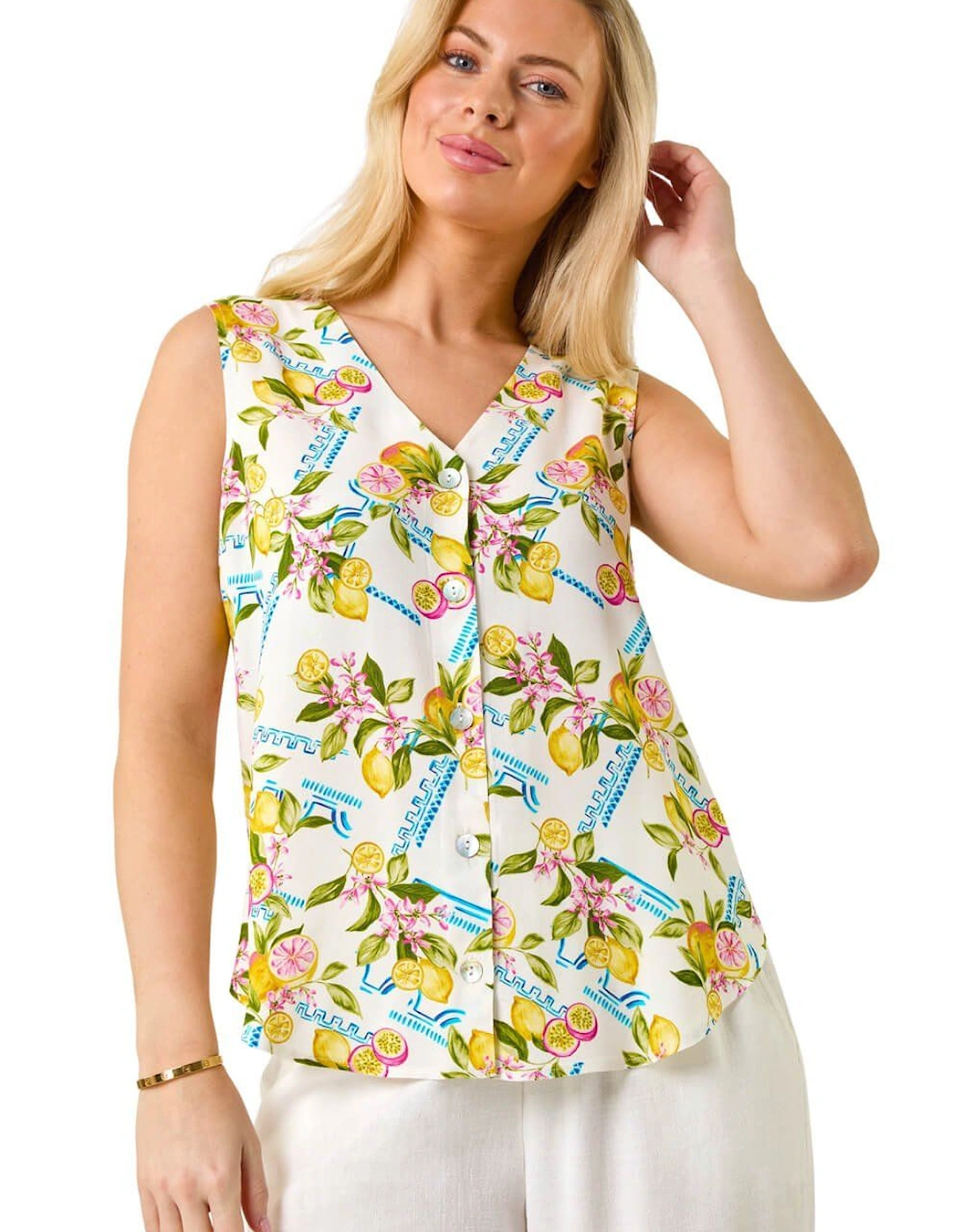 Petite Floral Lemon Blouse, 2 of 1