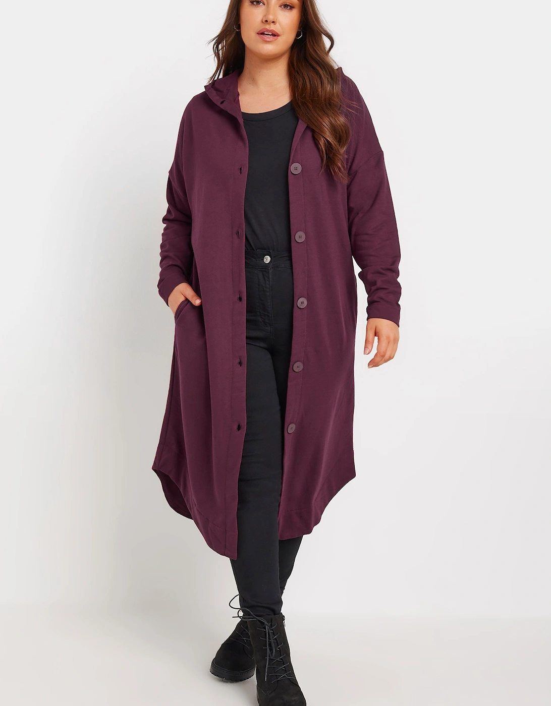Buttoned Through Hooded Maxi Jacket, 2 of 1