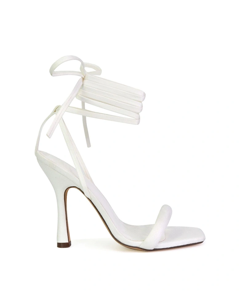 'Cary' Faux Suede Lace Up Square Toe Strappy Stiletto High Heels