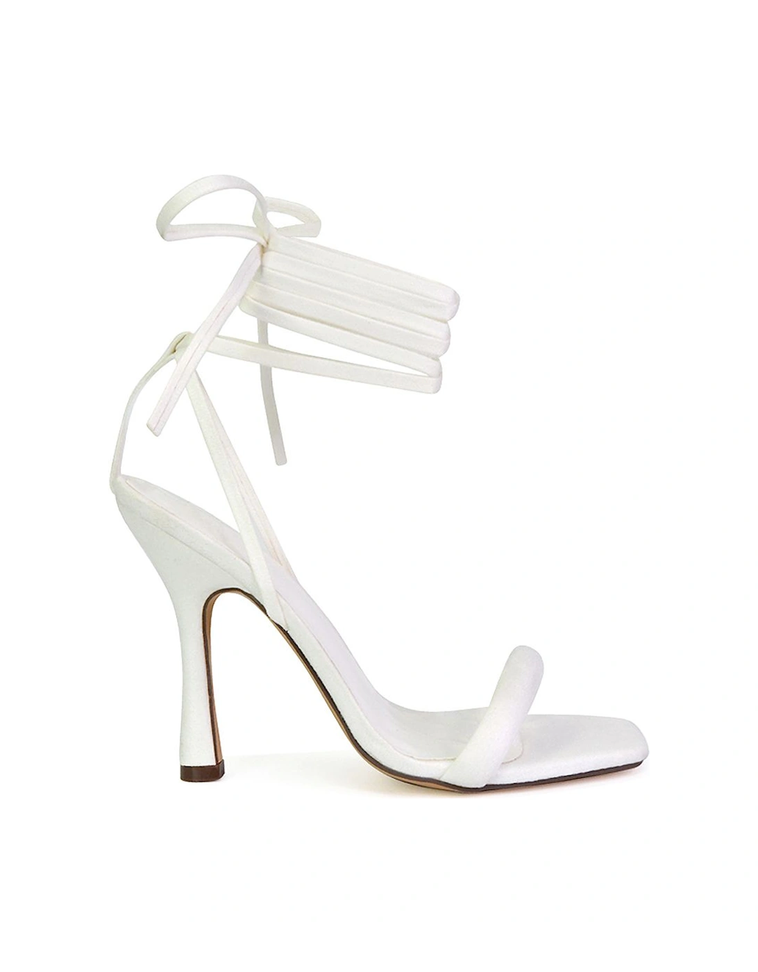 'Cary' Faux Suede Lace Up Square Toe Strappy Stiletto High Heels, 2 of 1