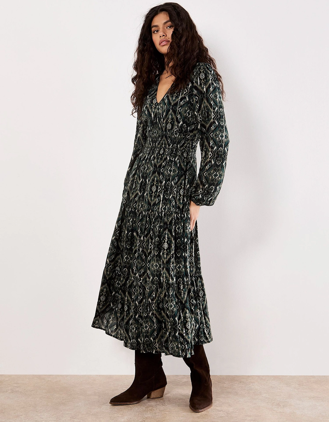 Smock Waist Tiered Dress, 2 of 1